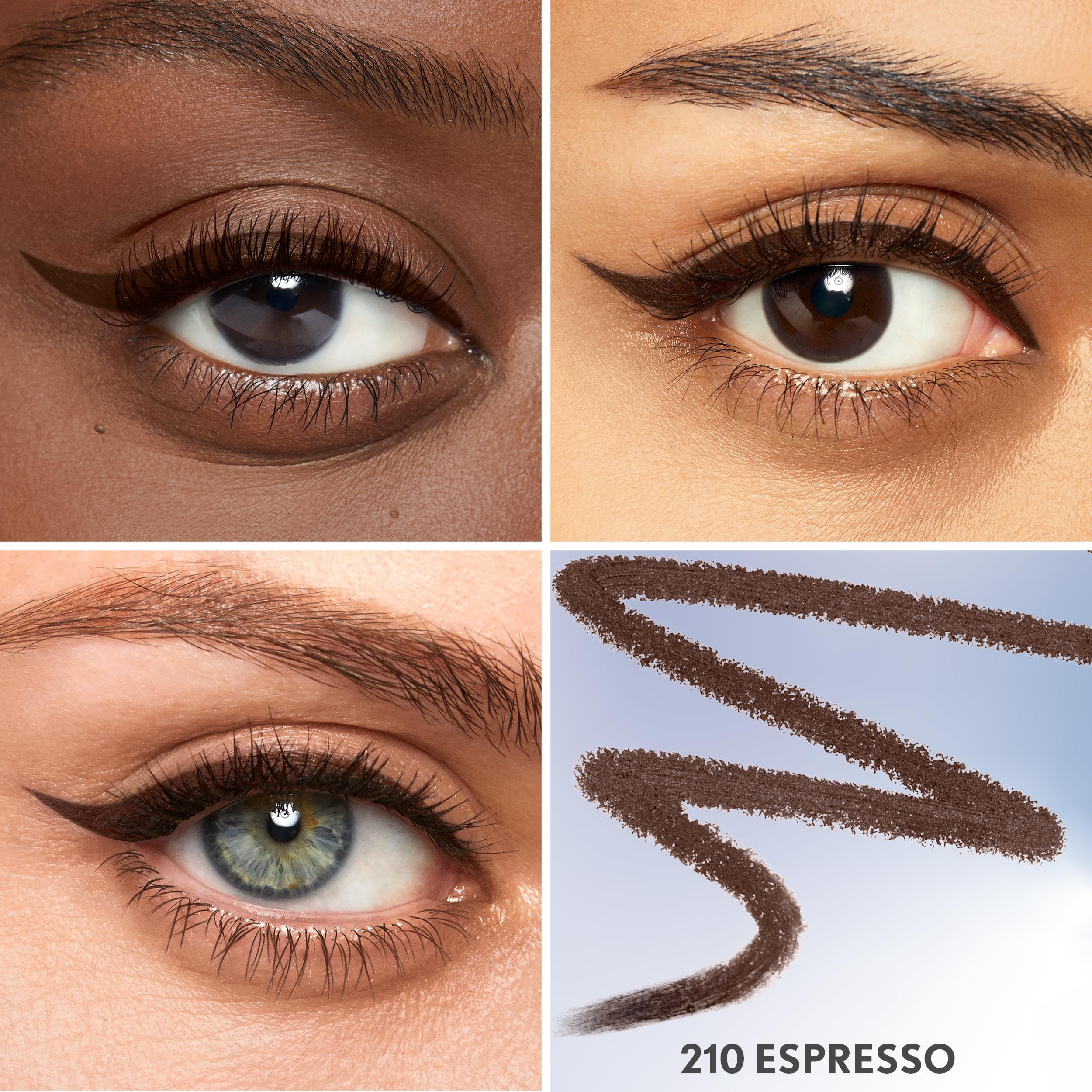 CoverGirl 210 Espresso dark brown eyeliner swatch on skin