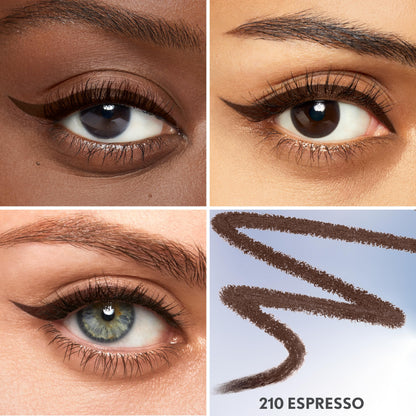 CoverGirl 210 Espresso dark brown eyeliner swatch on skin