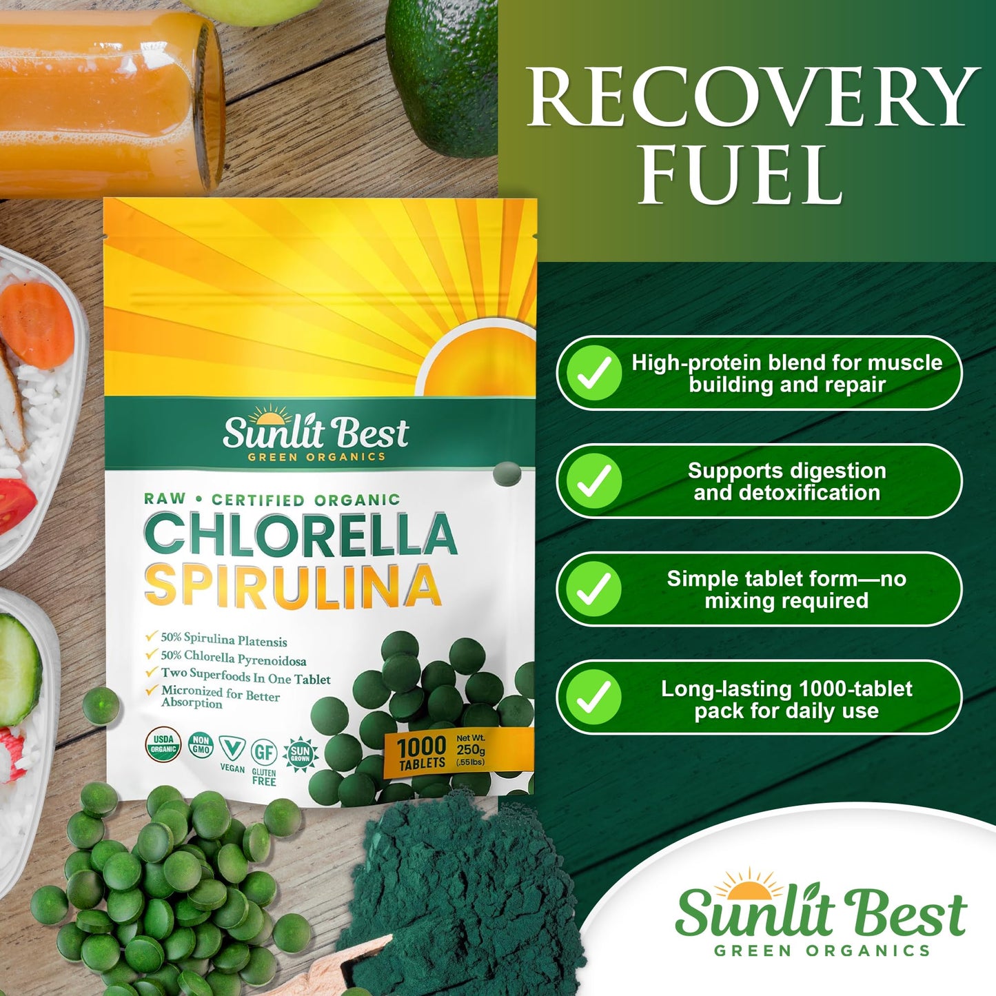Sunlit Best superfood bottle back label ingredients