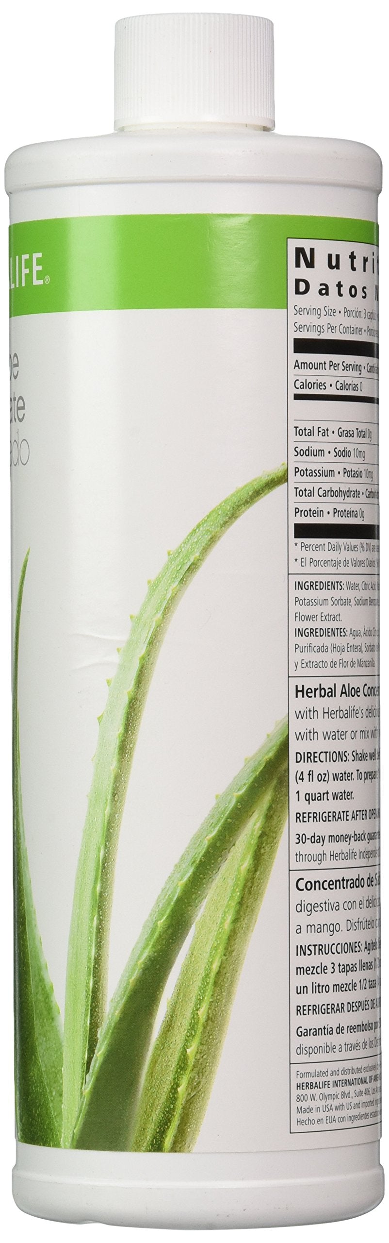 Herbalife Mango Aloe supplement bottle label detail