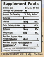 Close up of Lily Of The Desert aloe vera drink packaging