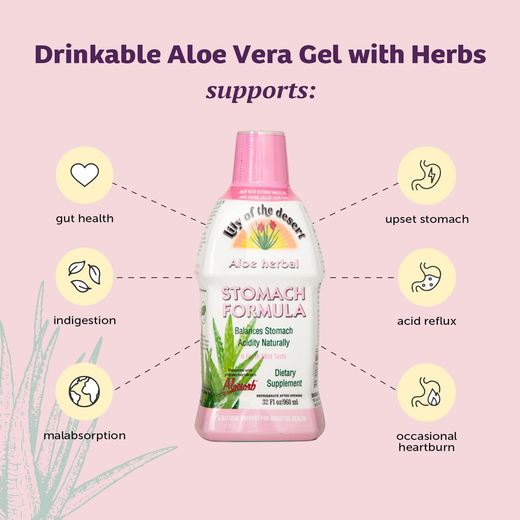 Close up of Lily of the Desert organic aloe vera juice ingredients