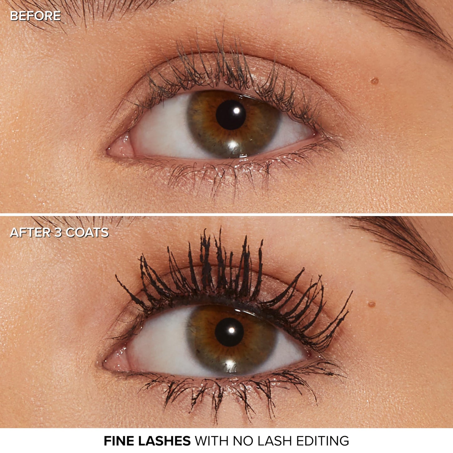 Cruelty free Too Faced black mascara tube sitting on flat surface