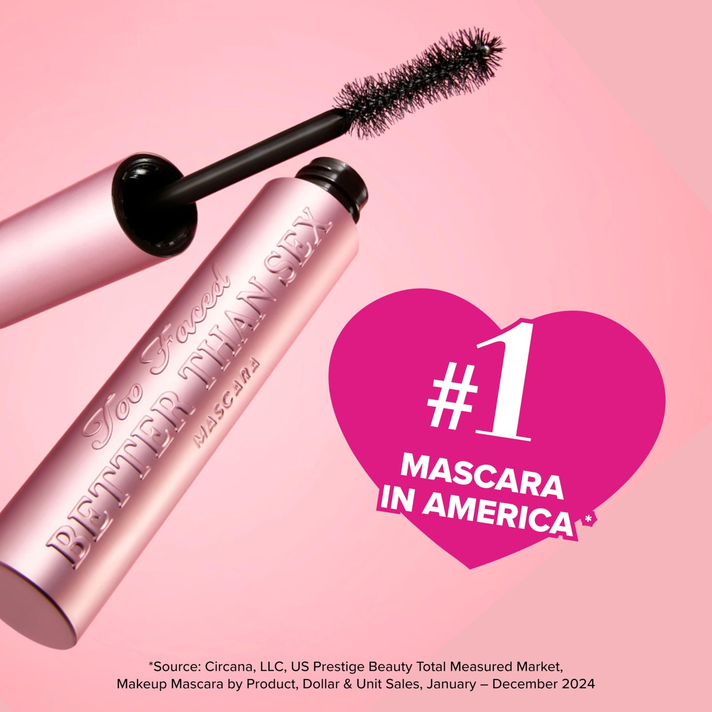 Too Faced Better Than Sex full size mascara container with cap unscrewed