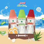 Sappe Aloe Vera Peach drink bottles arranged for serving.