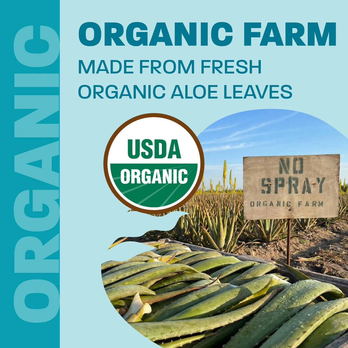Land Art aloe vera drinkable gel organic certification label