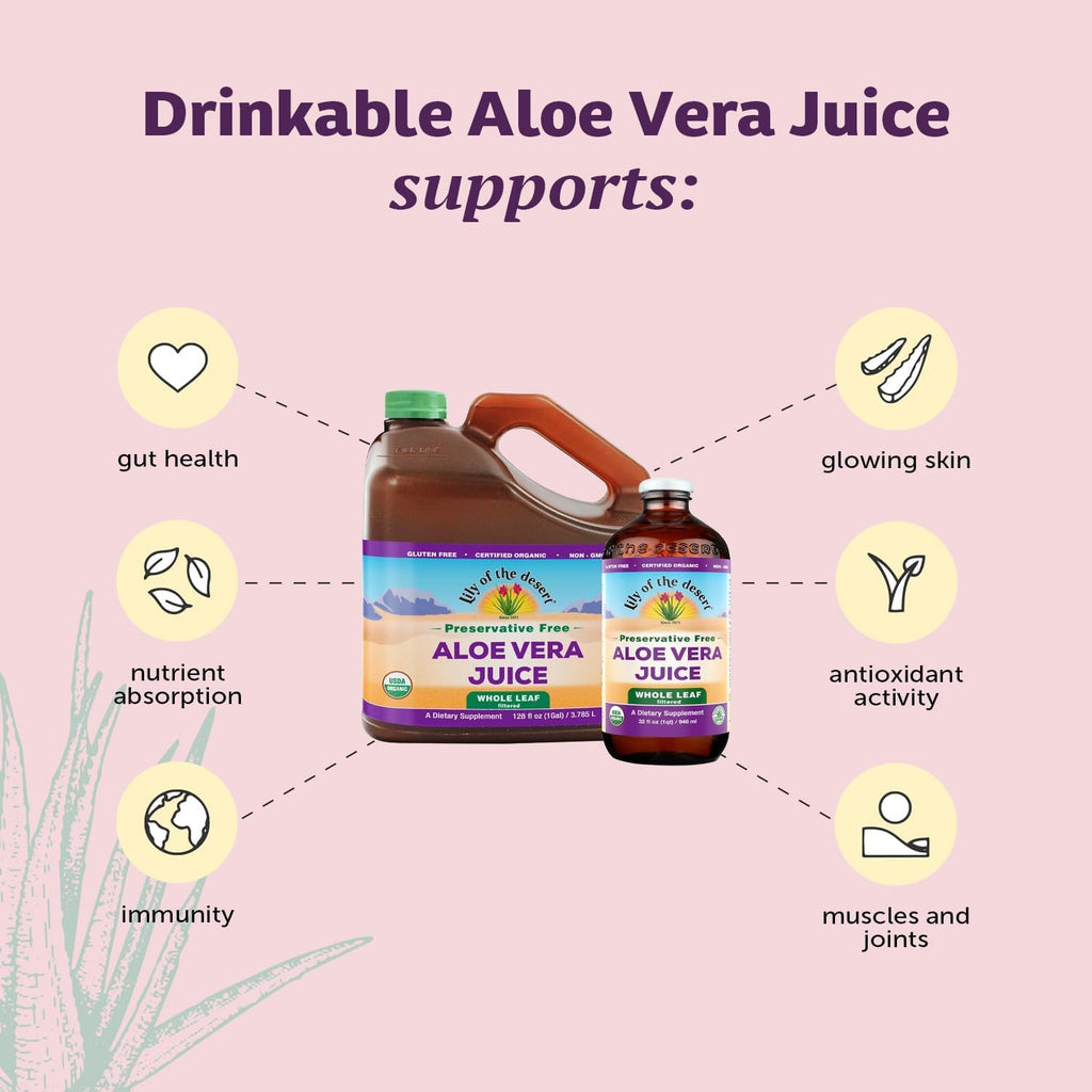 16 Fluid Ounce bottle of Lily of the Desert aloe vera supplement