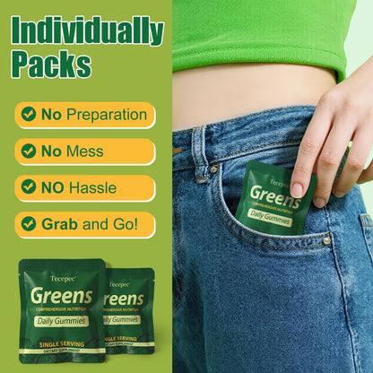 Tecepec Greens Daily Gummies nutritional supplement bottle texture