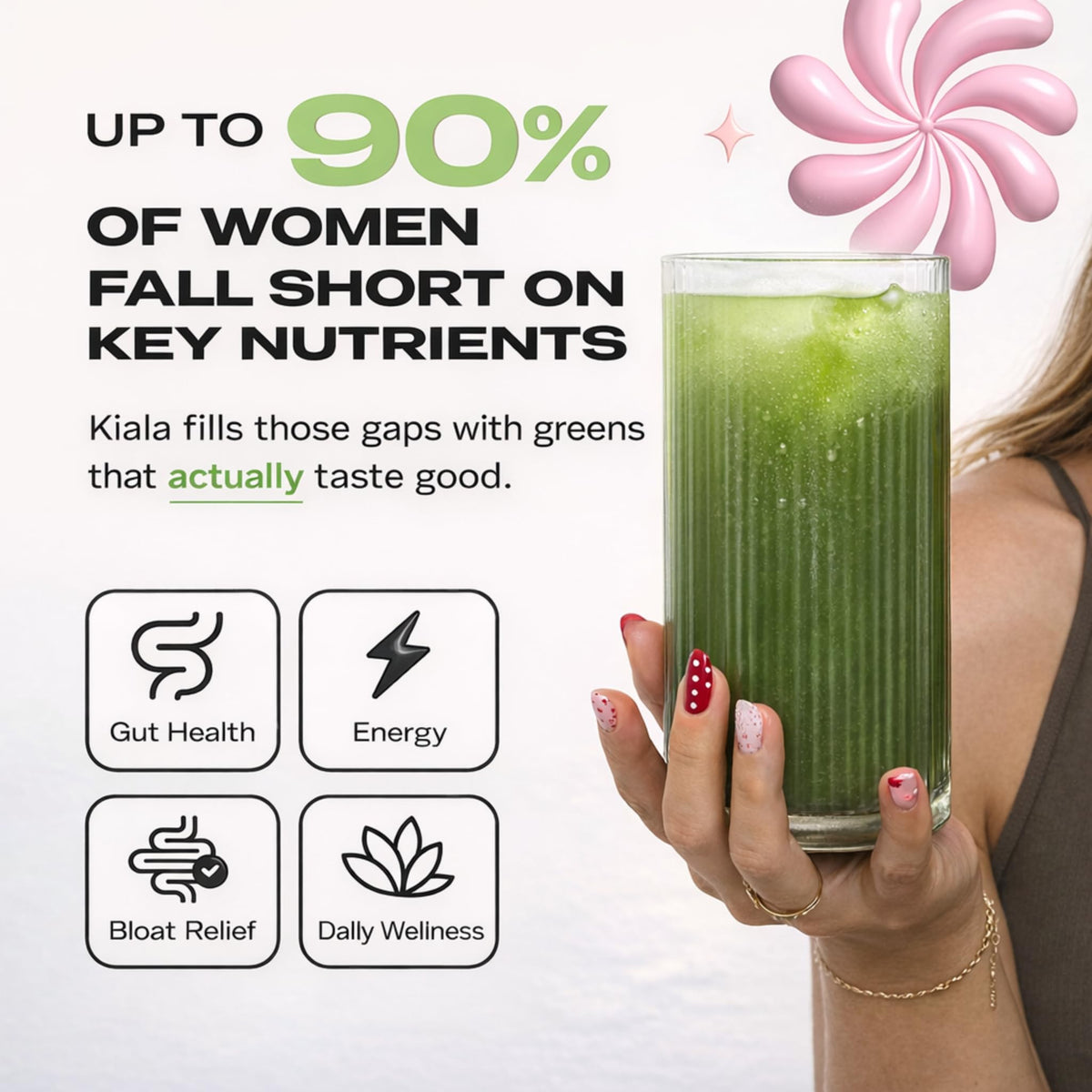 Kiala Nutrition Super Greens organic ingredients label detail