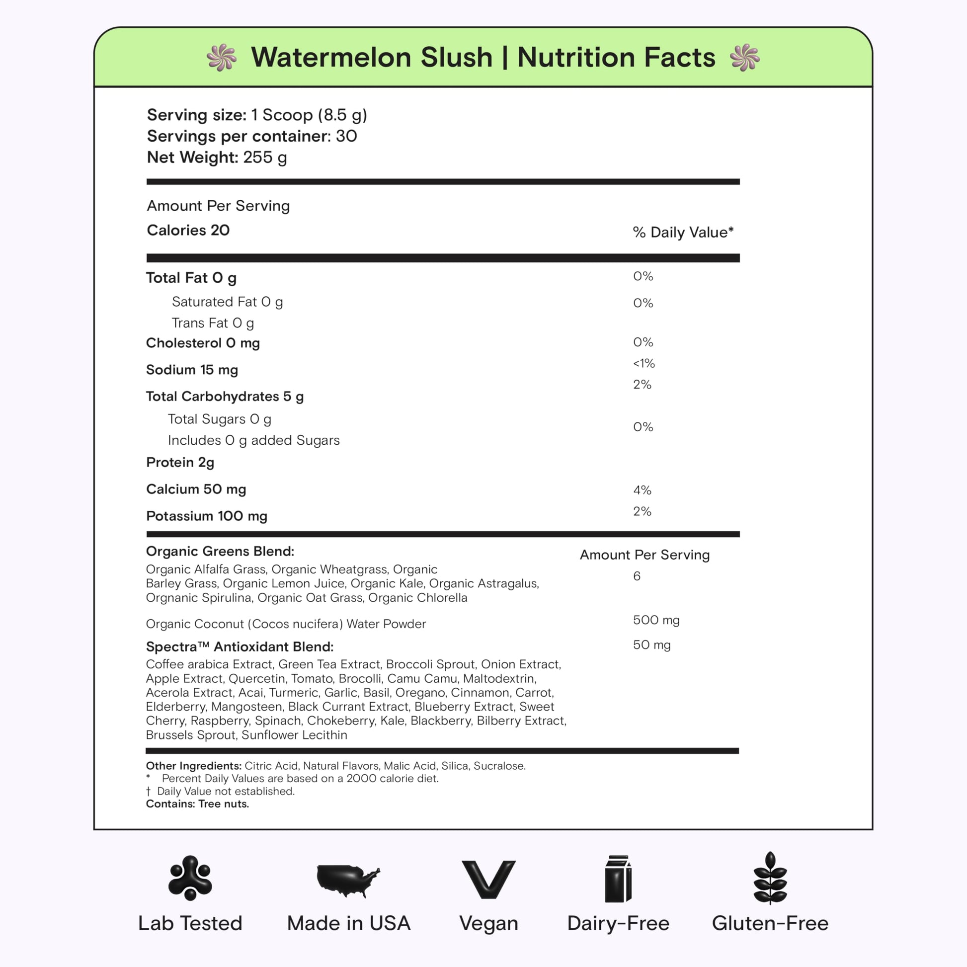 Kiala Nutrition Super Greens benefits summary graphic