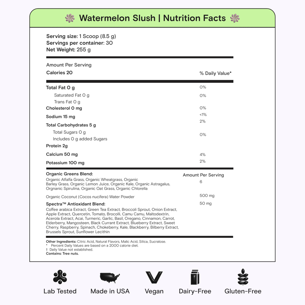 Kiala Nutrition Super Greens benefits summary graphic