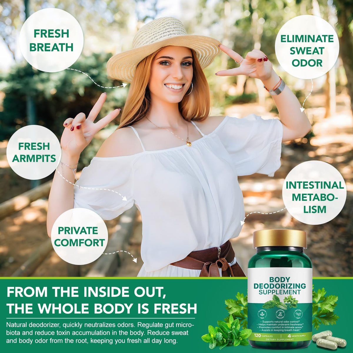 Aebefbaw internal body deodorizer capsules by QAJCCXM with parsley and peppermint leaf for fresh breath