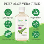 Label detail of AloeCure organic inner-leaf aloe vera juice