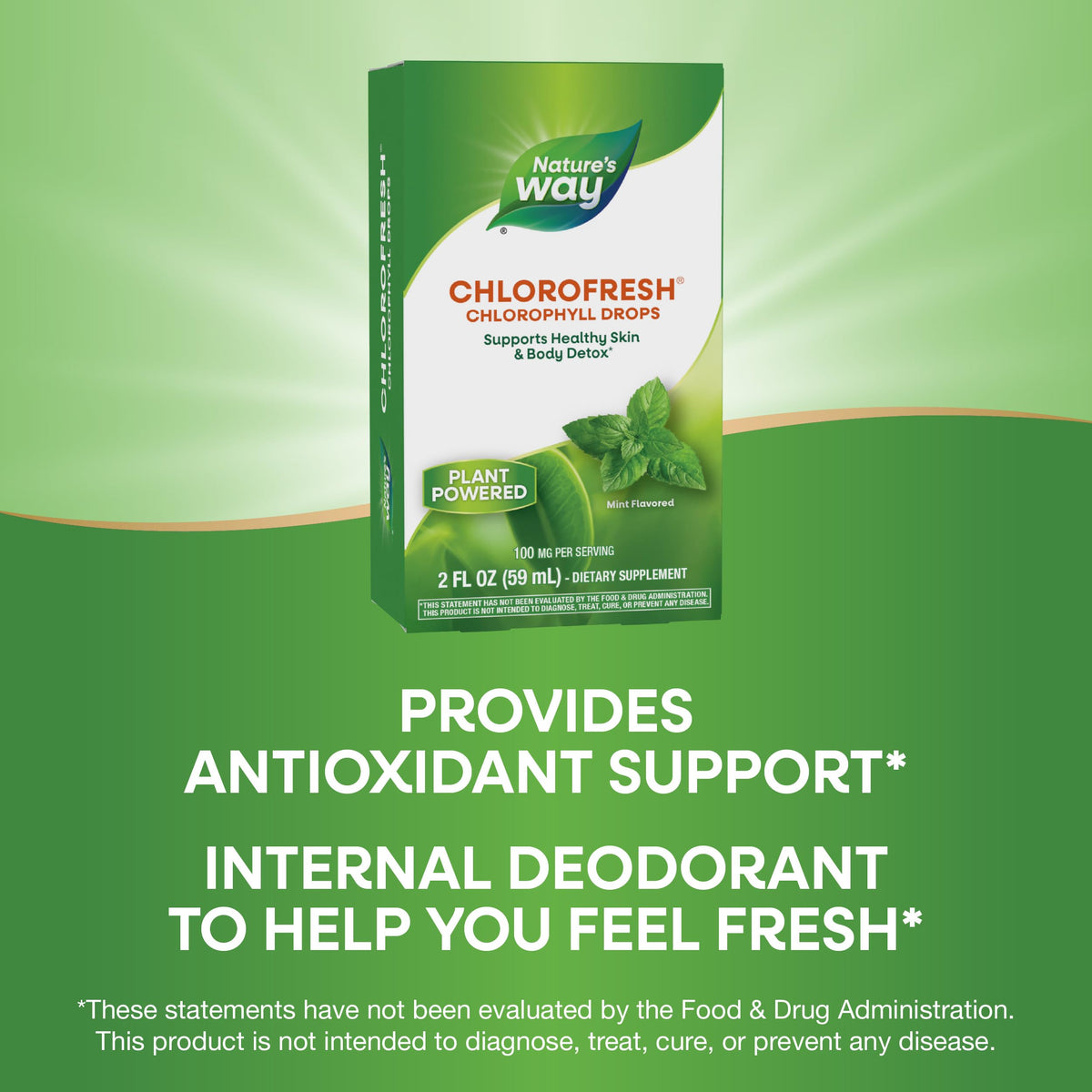 Nature's Way Chlorofresh liquid chlorophyll drops ingredients and usage directions