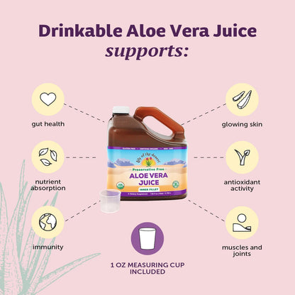 Lily of the Desert organic inner fillet aloe vera juice nutritional label