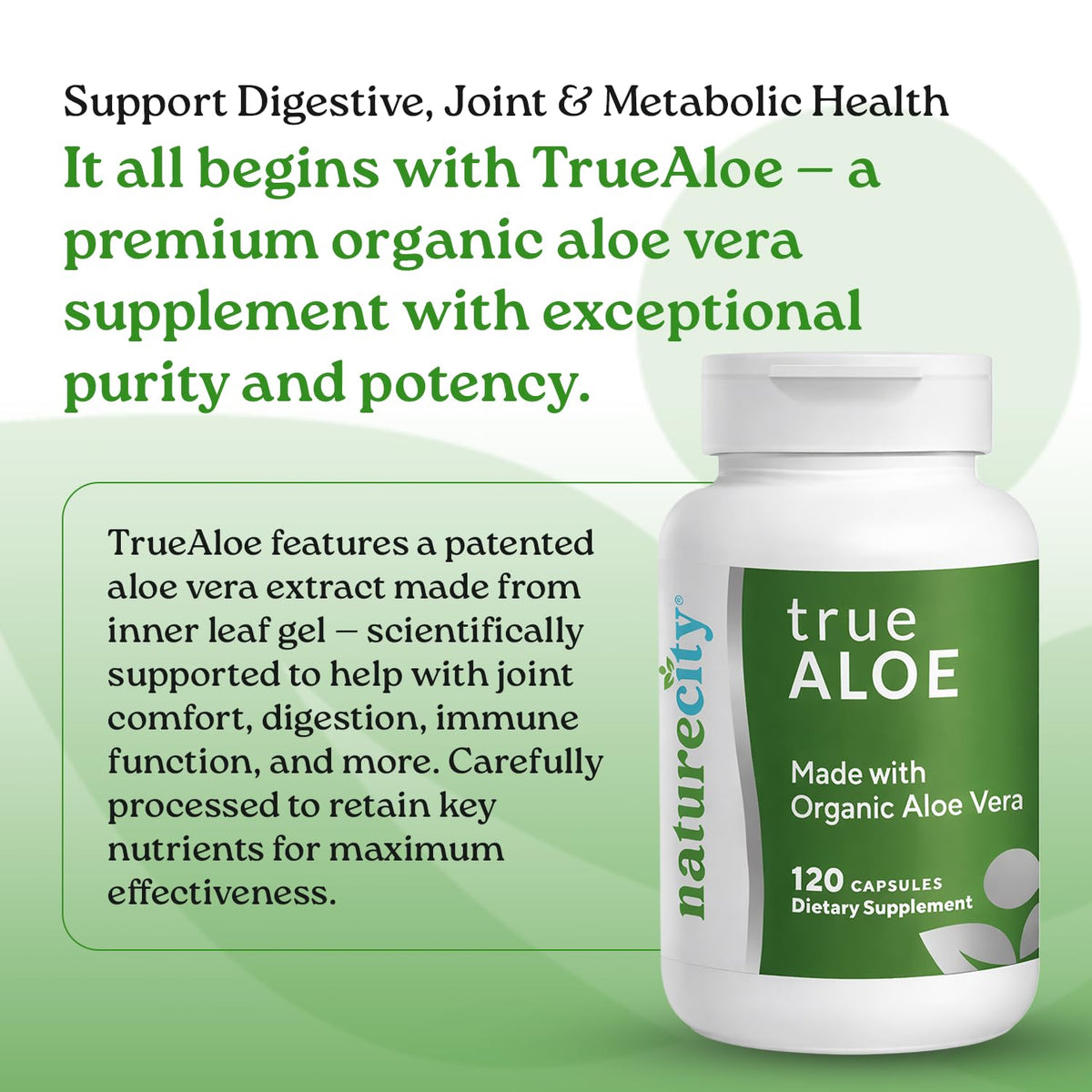 NatureCity True-Aloe USA imported supplement bottle
