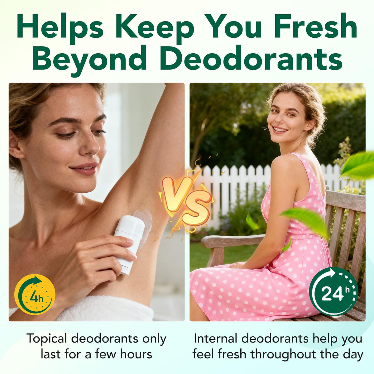 Authentic USA imported internal deodorant pills packaging back view