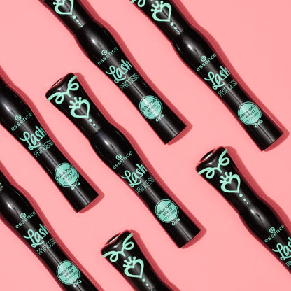 Essence Lash Princess black lengthening mascara showcasing the complete unit with brush extended
