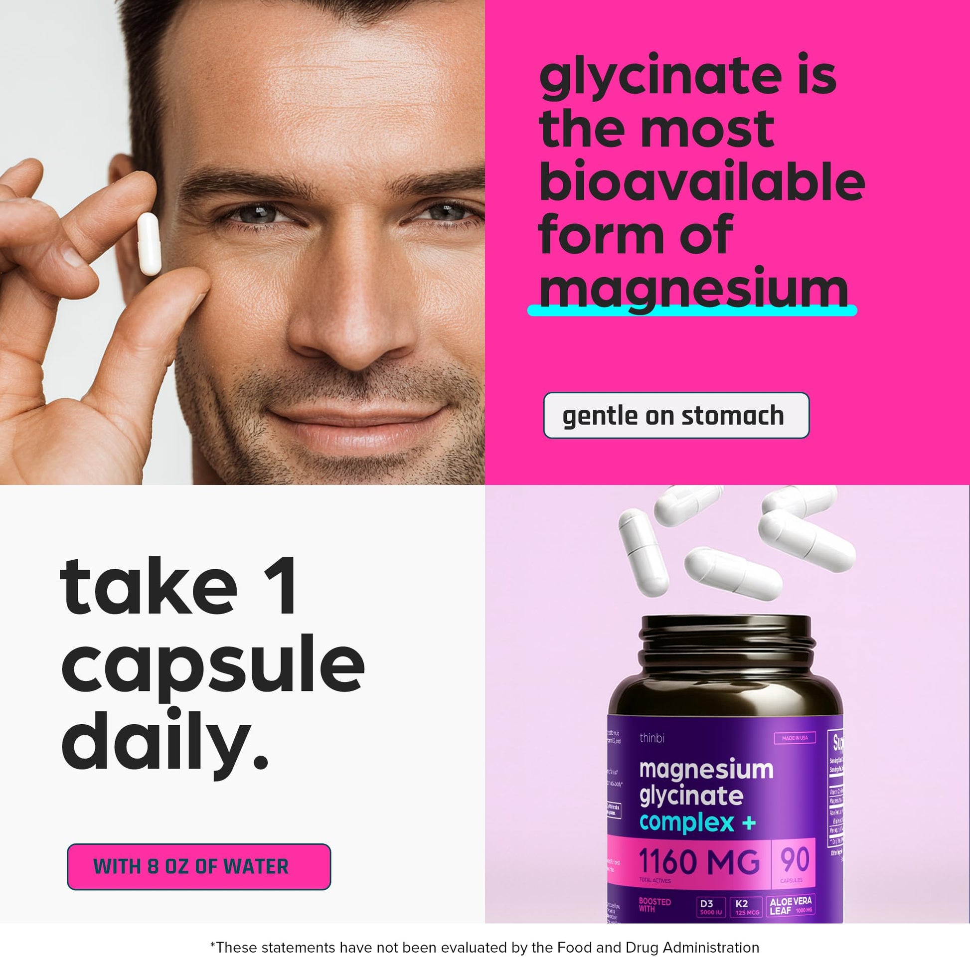 Thinbi magnesium glycinate complex bottle ingredients list