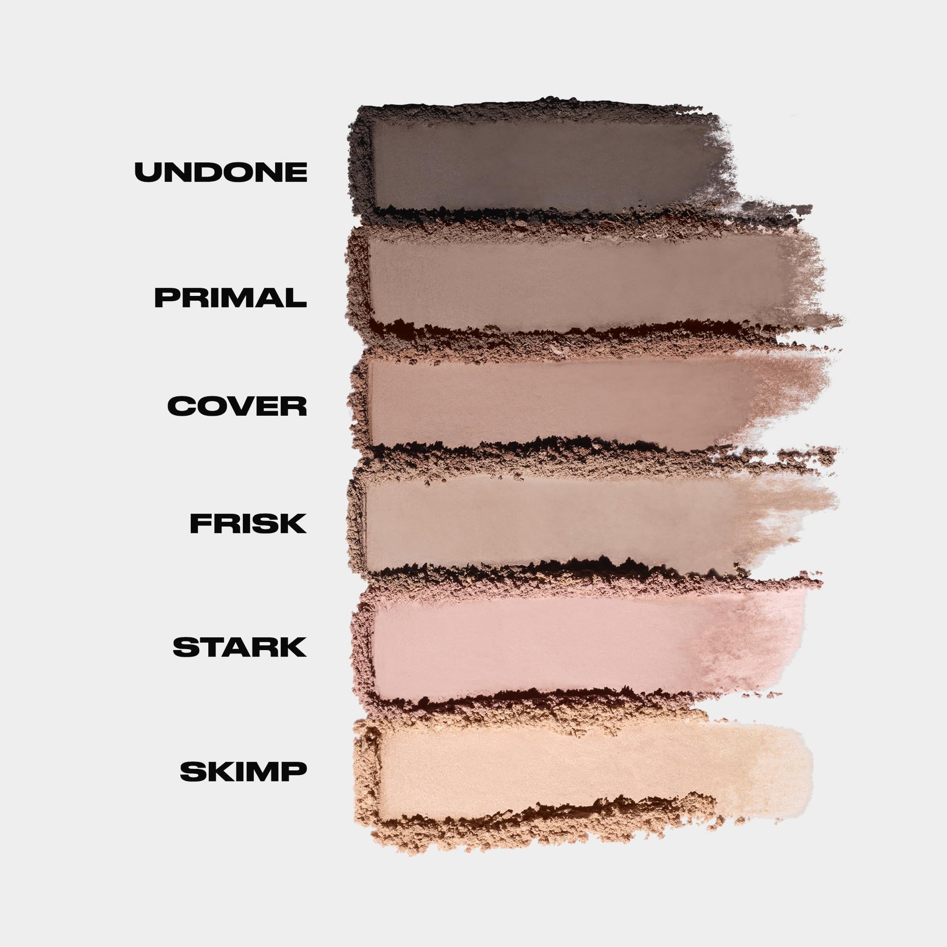 Open Urban Decay Naked 2 Basics palette showing 6 matte shades