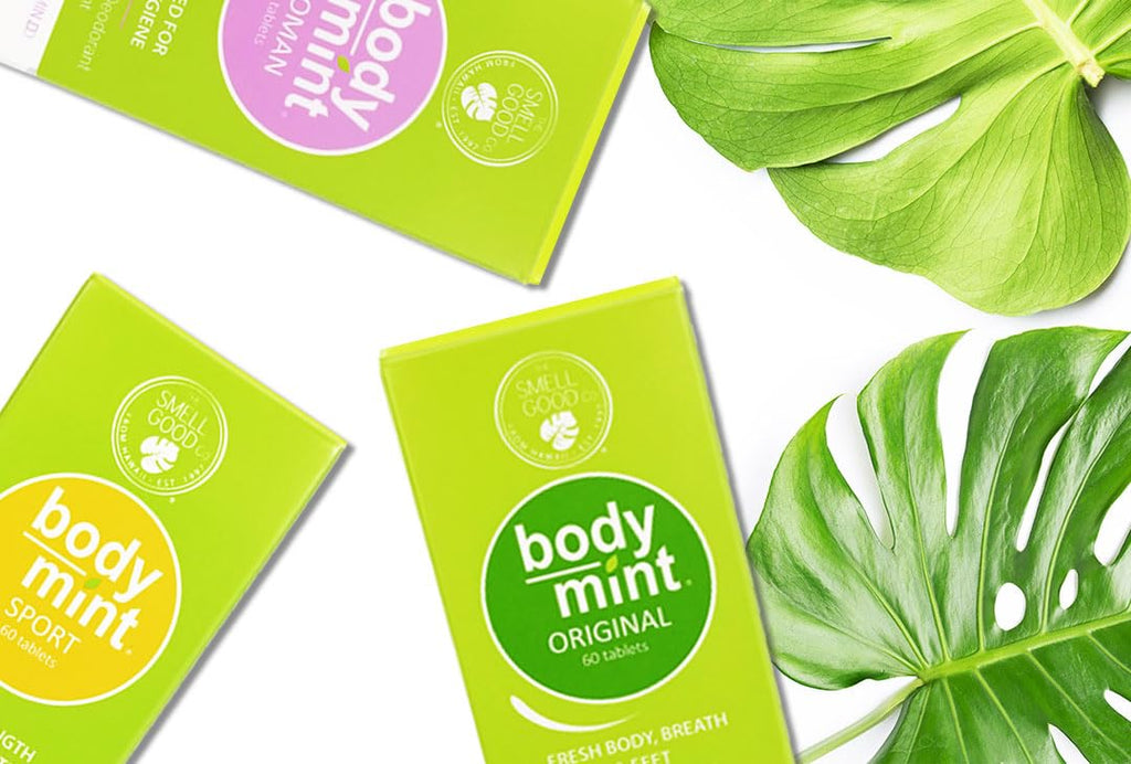 Body Mint Sport extra strength internal deodorizing formula for athletic and active lifestyles