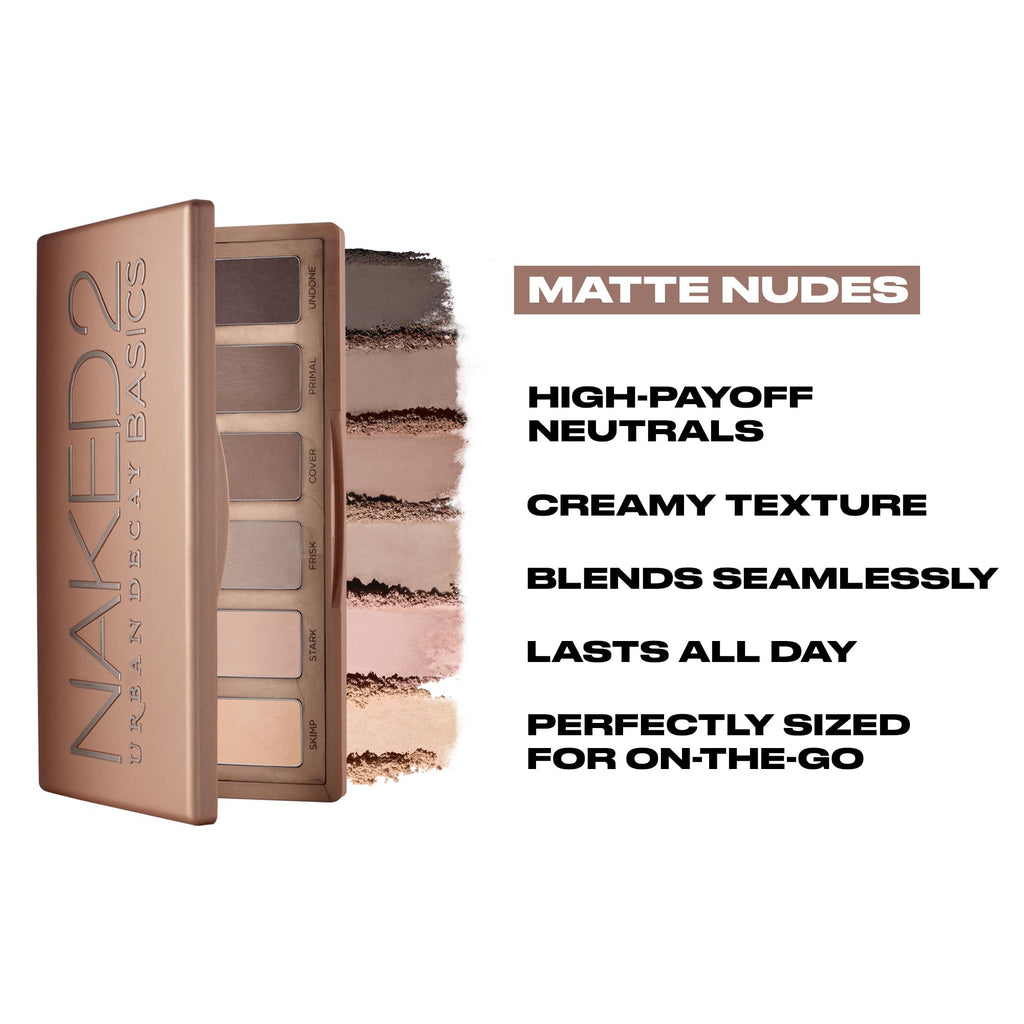 Swatches of the six neutral matte shades on skin