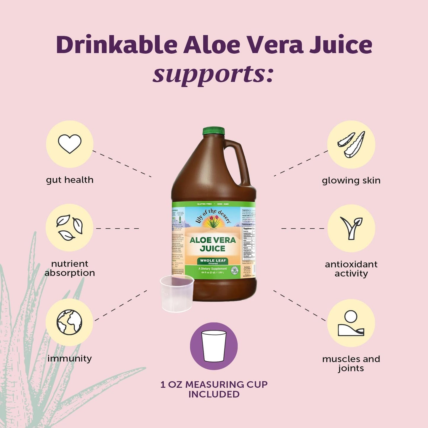 Organic certification seal on Lily of the Desert Aloe Vera bottle