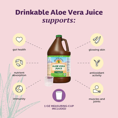 Organic certification seal on Lily of the Desert Aloe Vera bottle