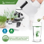 Lifebooil Chlorophyll Powder being scooped out of the bag for daily digestive support.