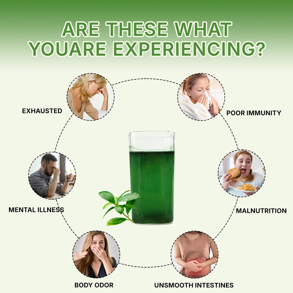 Lifebooil Chlorophyll Powder mixed into water illustrating effortless dissolution and vibrant green color.