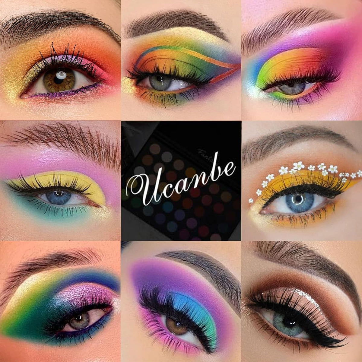 Swatches of pigmented eye shadow colors on skin
