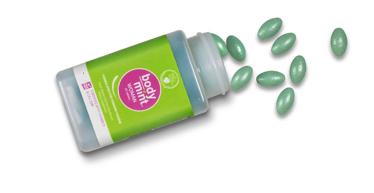 Plant based internal deodorant chlorophyll supplement for feminine hygiene and full body freshness