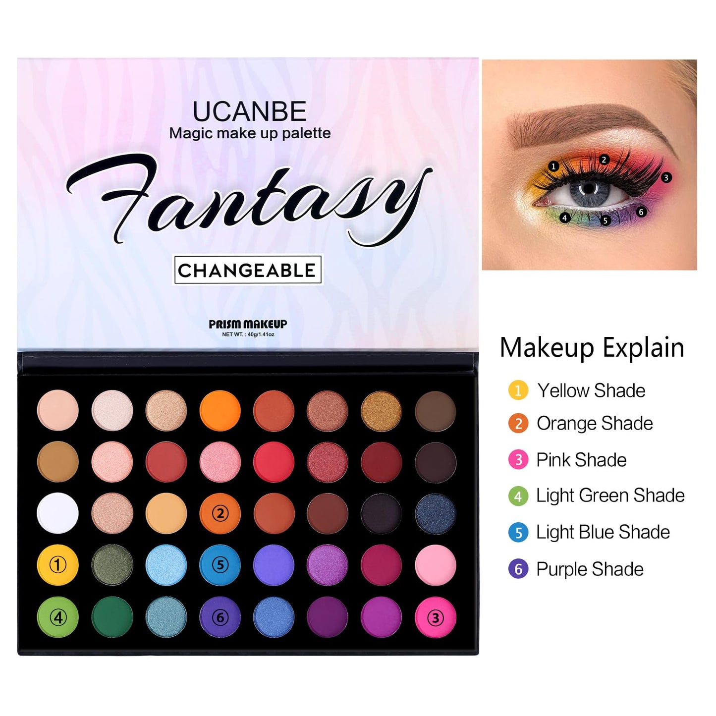 UCANBE Fantasy eyeshadow palette in original box