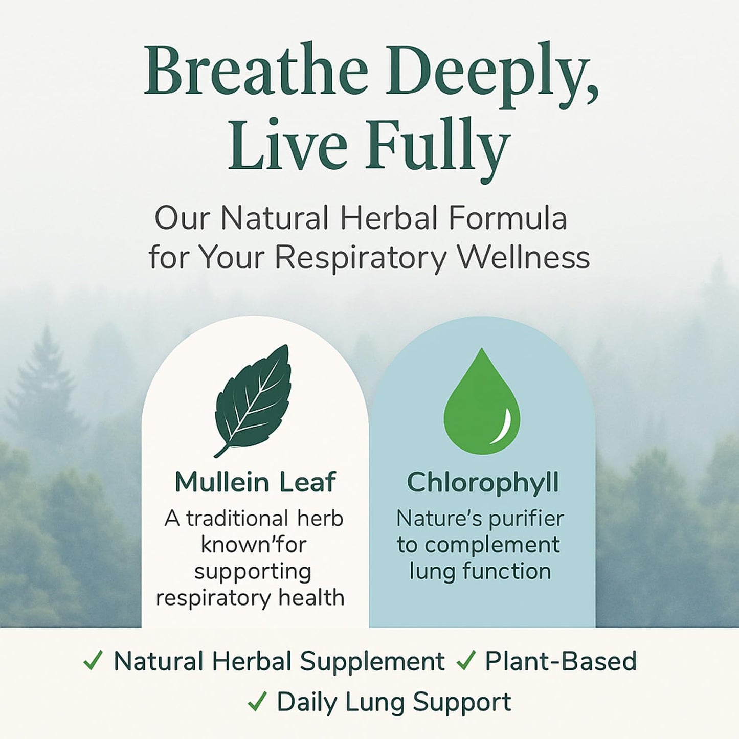 Ethale mullein leaf extract and chlorophyll formula product packaging