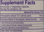 Authentic Paradise Herbs Andrographis plant extract capsules bottle side view with herbal blend details