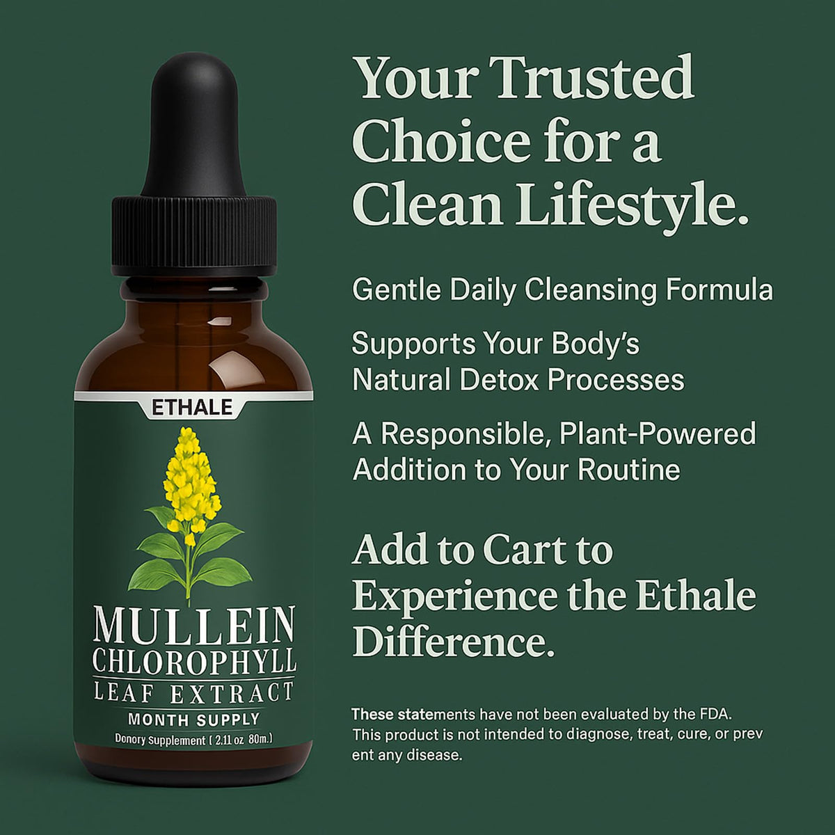 Close up of Ethale non GMO sugar free respiratory care supplement
