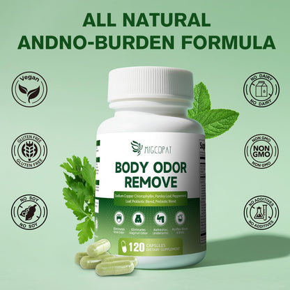 Natural green tea and probiotic infused internal cleansing capsules for natural underarm freshness