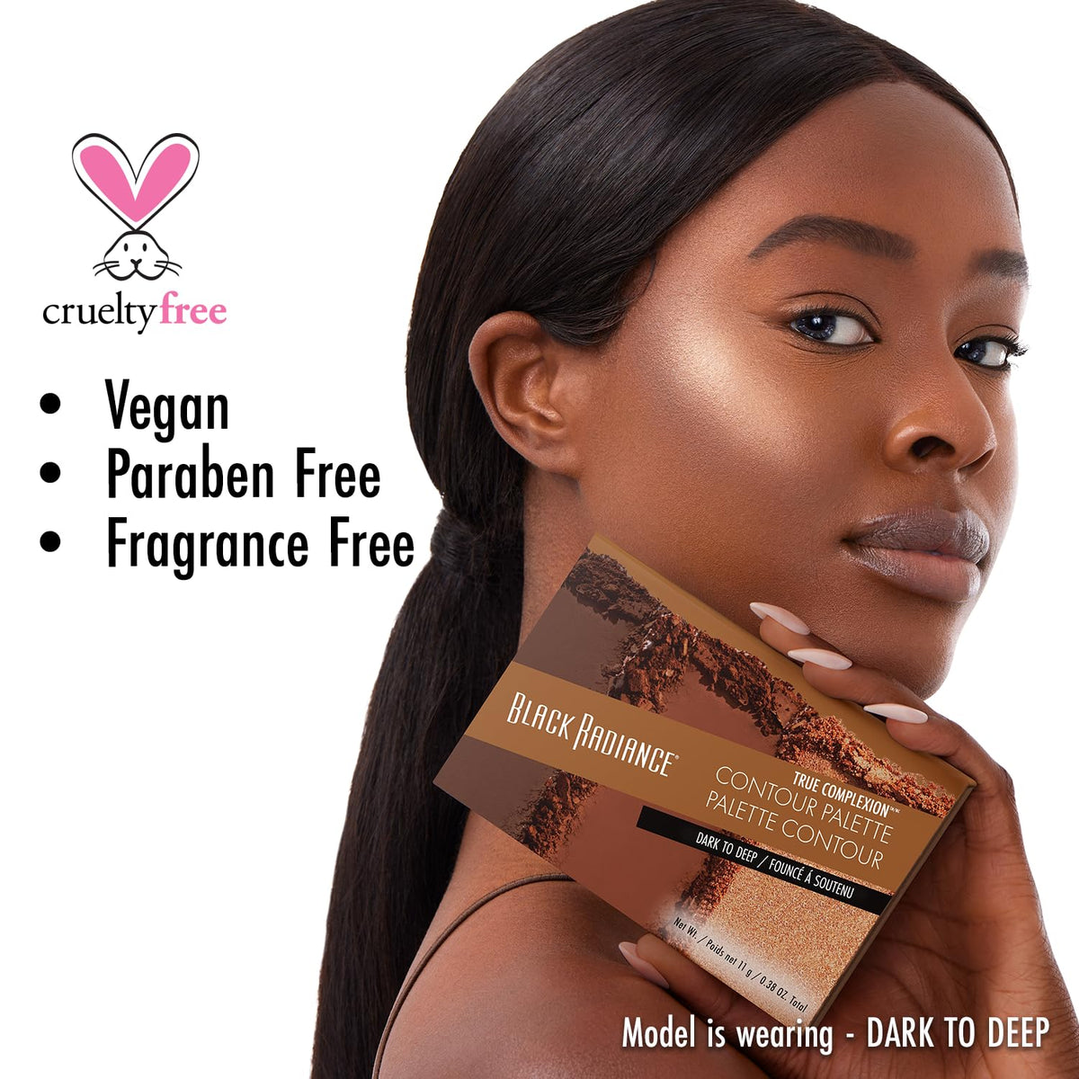 Side angle view of Black Radiance makeup palette