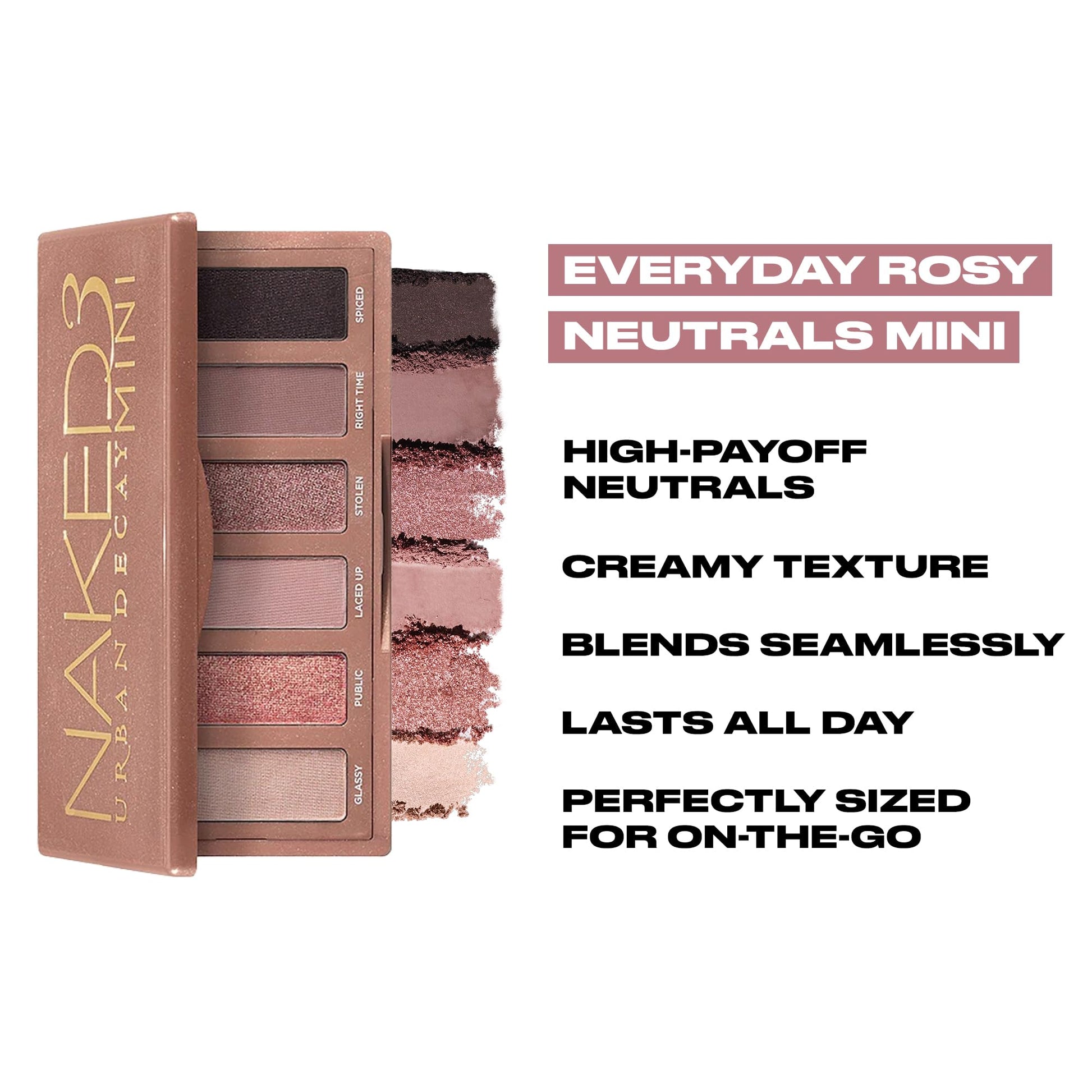 Back of Urban Decay Naked 3 Mini eyeshadow packaging
