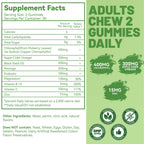 Sixty chewable vegan green chlorophyll gummies for immunity and detox side view