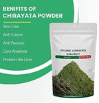 Natural organic Kalmegh Chirata bitter stick botanical powder close up view