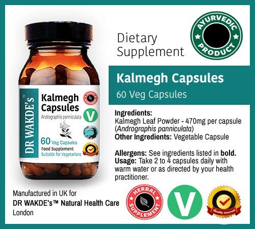 Side view of plant based Kalmegh herbal supplement for immune support