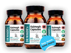 Premium imported Ayurvedic herb supplement container highlighting its vegan friendly formulation