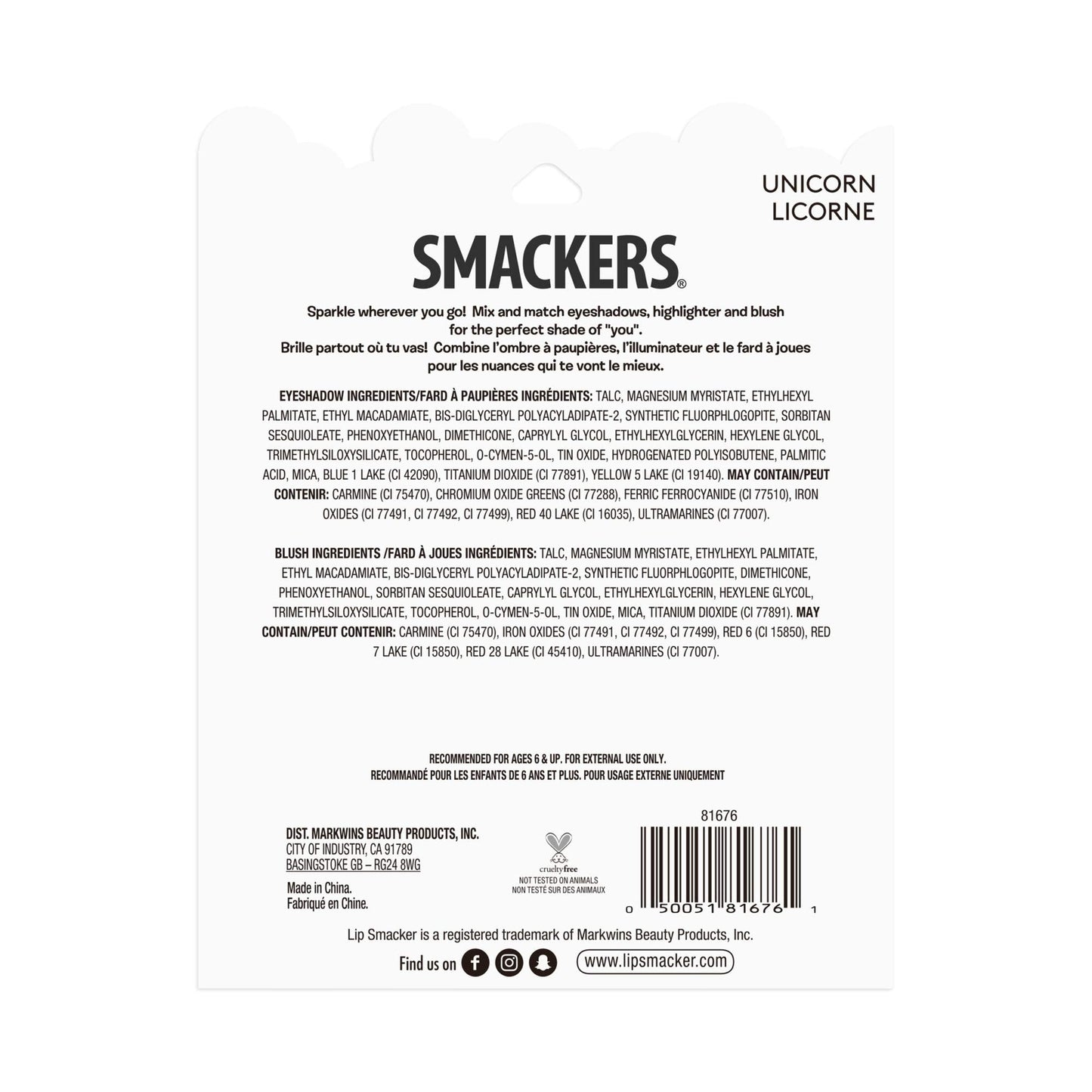 Side profile of Lip Smacker Sparkle and Shine compact case