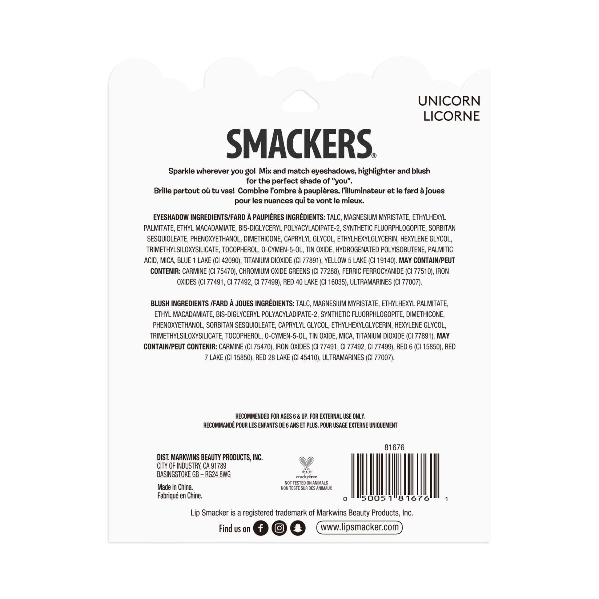 Side profile of Lip Smacker Sparkle and Shine compact case