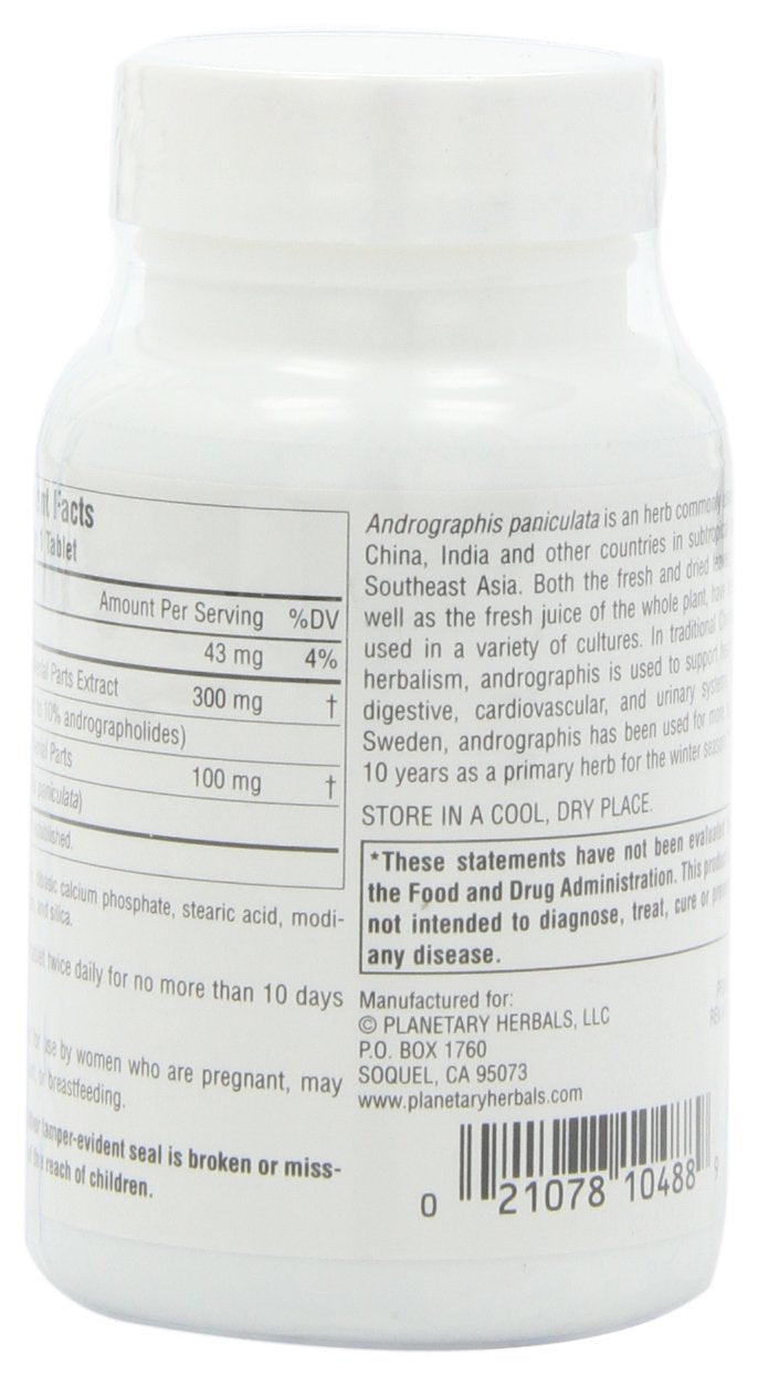 Planetary Herbals Andrographis paniculata herbal supplement pack of two for comprehensive immune defenses.