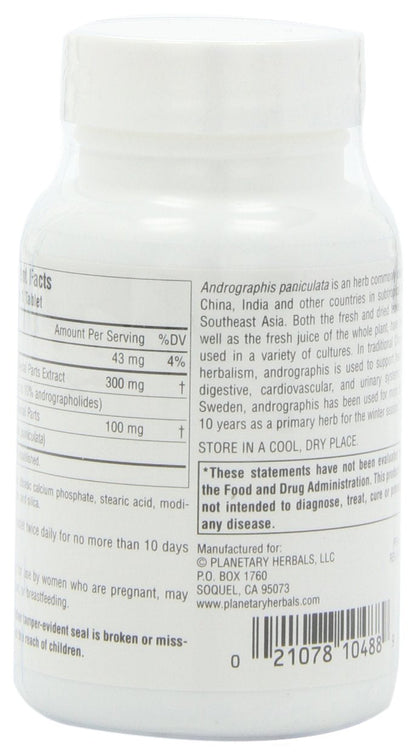 Planetary Herbals Andrographis paniculata herbal supplement pack of two for comprehensive immune defenses.