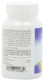 Side profile of Planetary Herbals Full Spectrum Andrographis bottle displaying premium standardized herbal extract details.