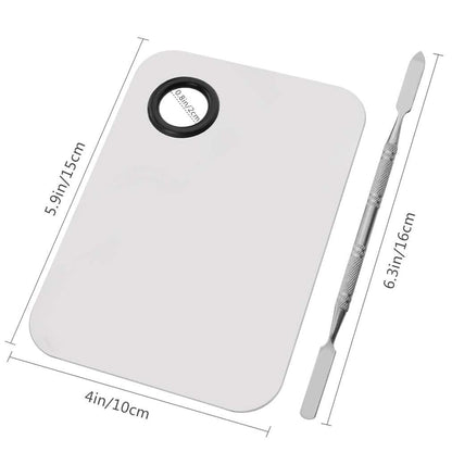 Sinen makeup palette showing rubber coated thumb hole detail