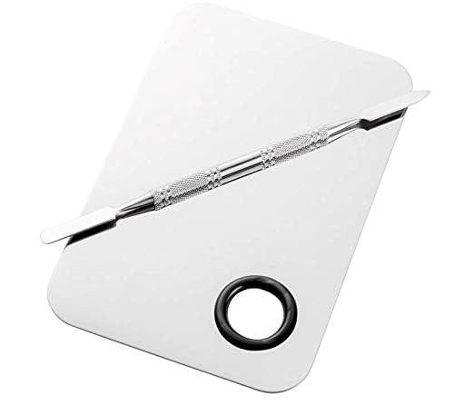 Dual ended stainless steel spatula tool for cosmetic blending